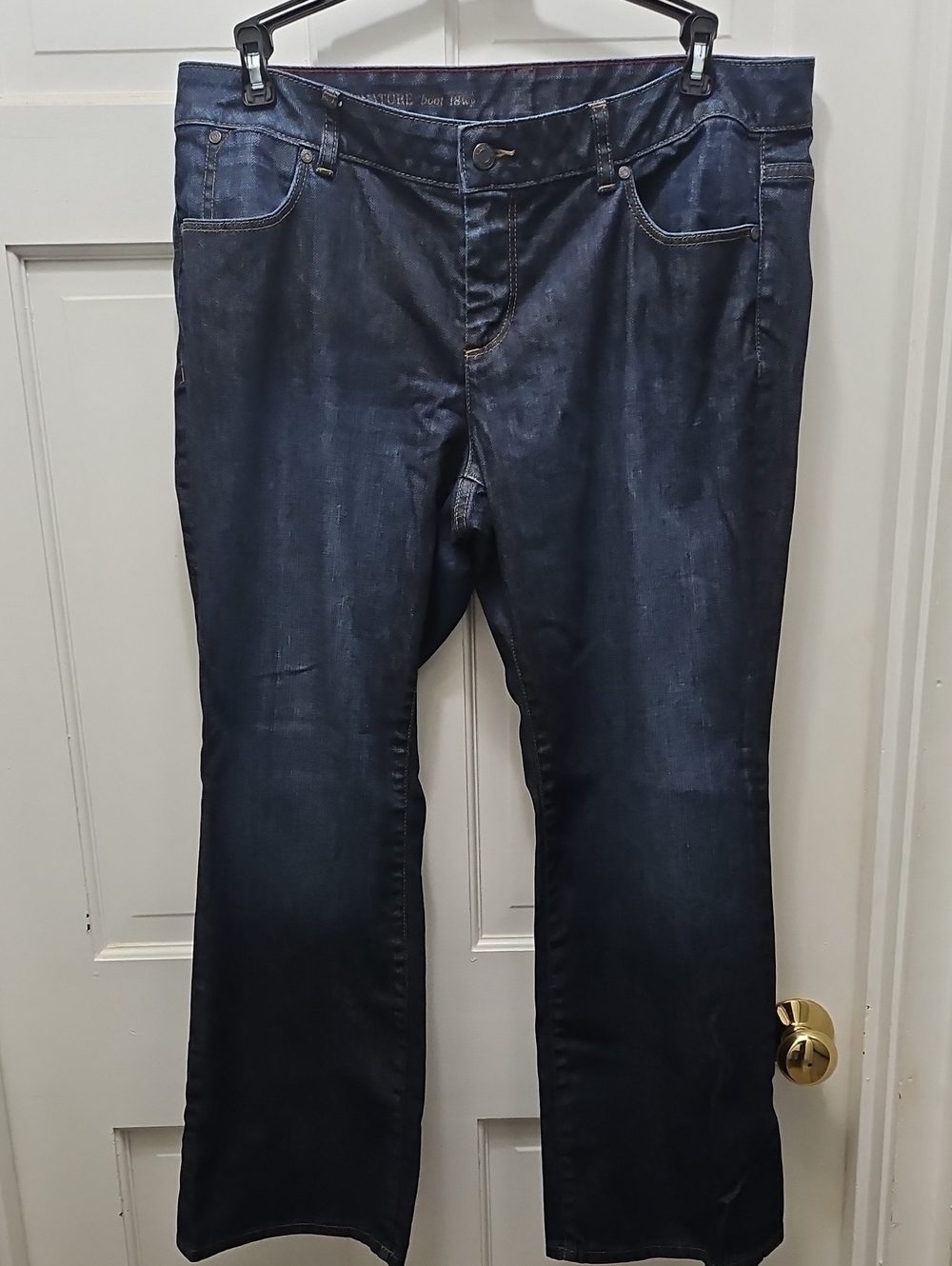 Talbots Dark Wash Womens Jeans -size 18WP   W- Signature Boot Cut